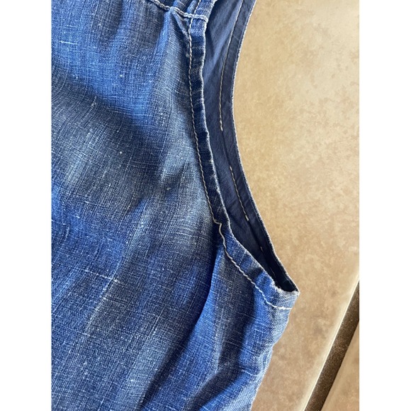 Tommy Bahama Womens Blue Linen Blend Sleeveless Split V-Neck Shift Dress Small - Picture 5 of 6